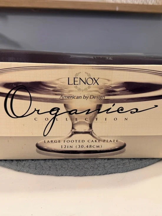 Lenox Crystal Organics Collection Footed Cake Plate - Picture 1 of 8